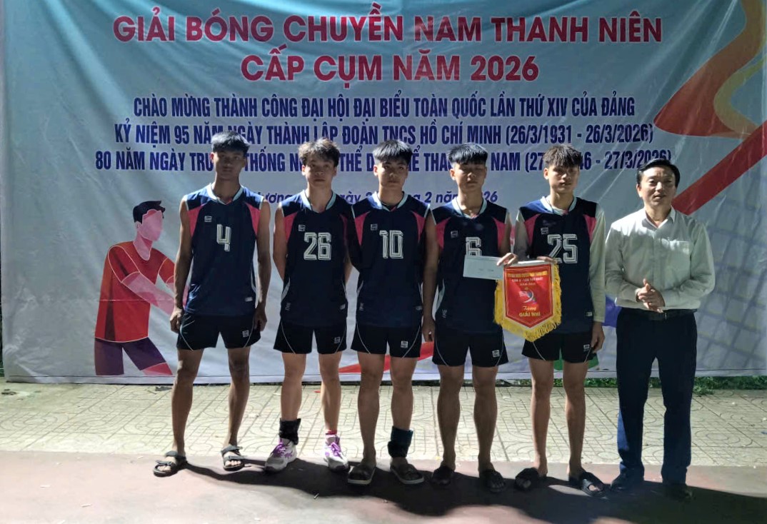 Hương Bình đạt giải nhì bóng chuyền nam thanh niên cụm số 10 năm 2026