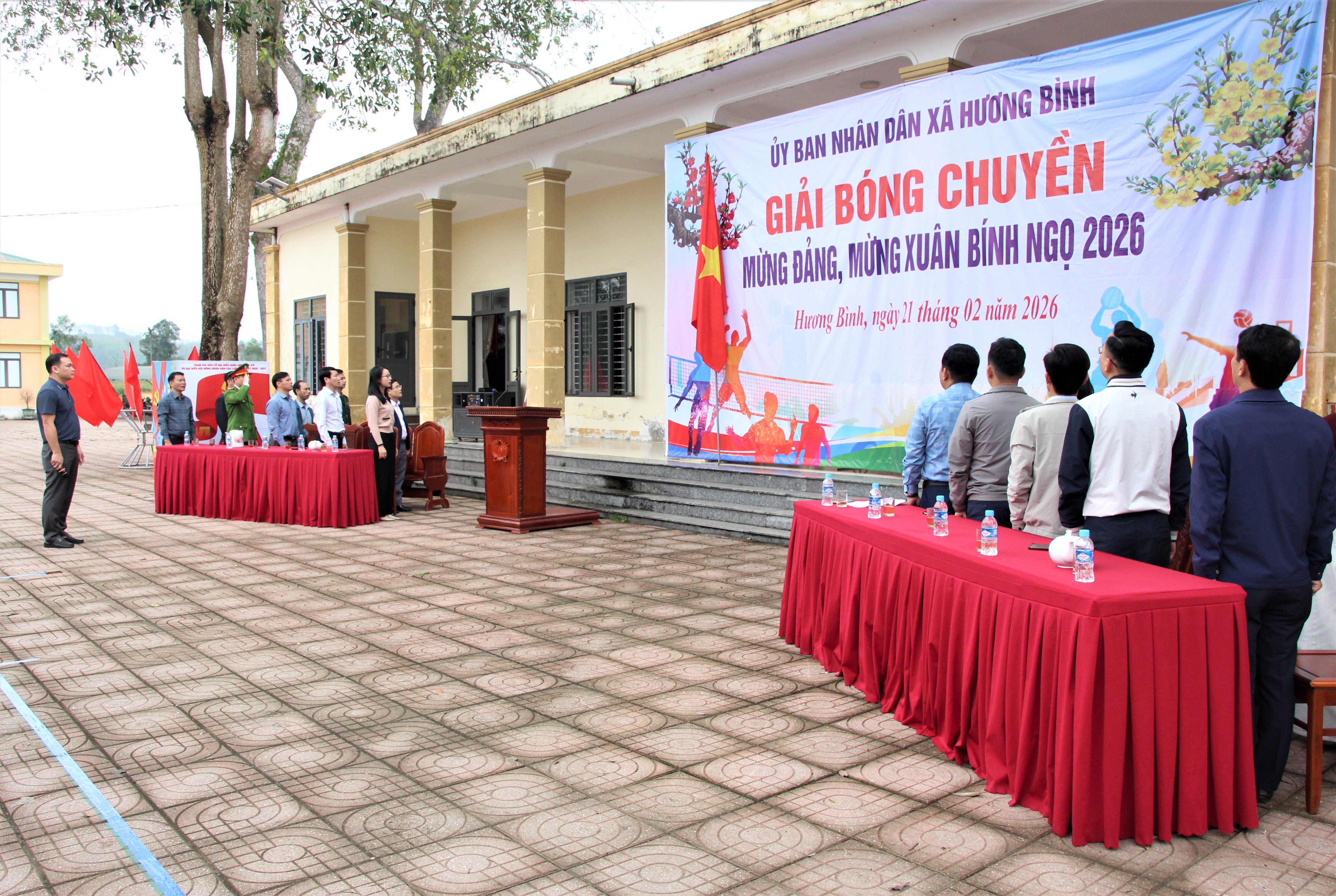 Hương Bình khai mạc giải bóng chuyền mừng Đảng, mừng Xuân Bính Ngọ 2026