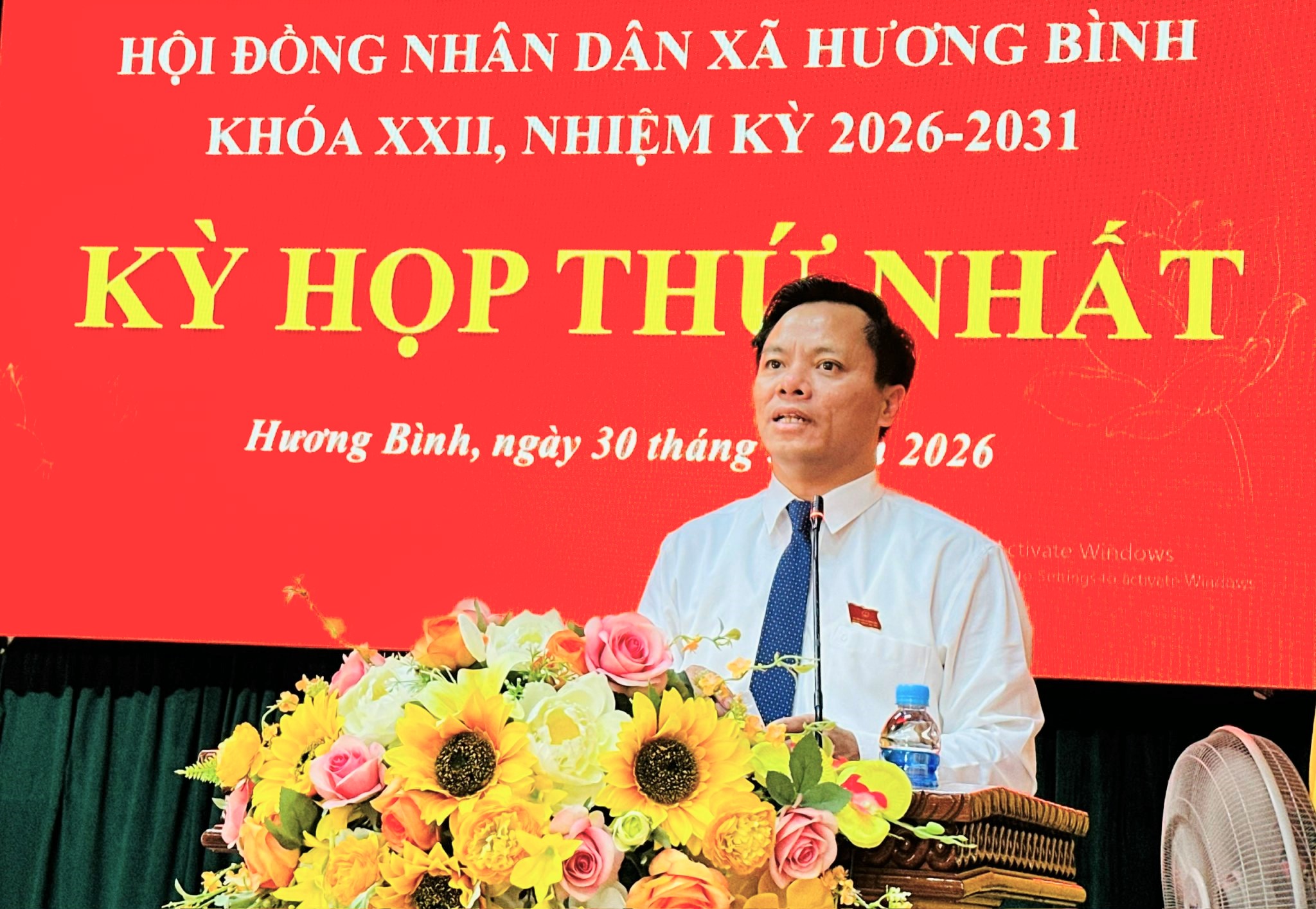 Bài phát biểu khai mạc của Bí thư Đảng ủy, Chủ tịch HĐND xã Hương Bình tại Kỳ họp thứ nhất khóa XXII, nhiệm kỳ 2026 – 2031.