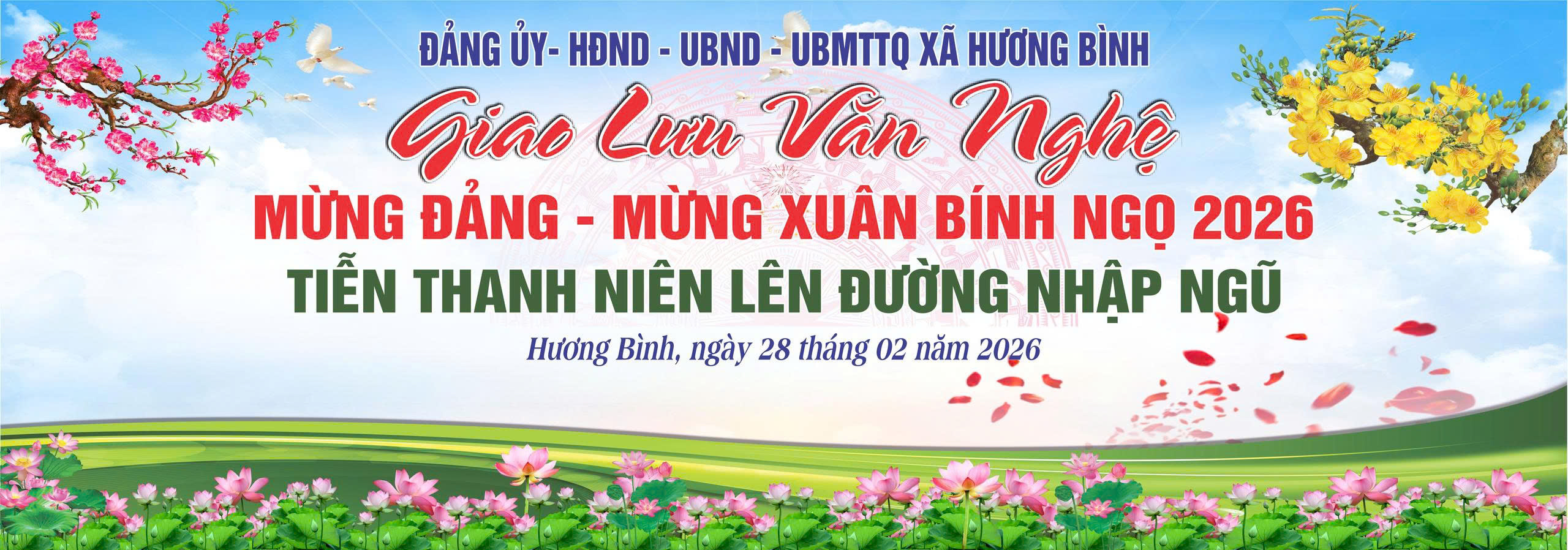 Ban tổ chức các hoạt động mừng Đảng, mừng Xuân Bính Ngọ 2026 xã Hương Bình thông báo