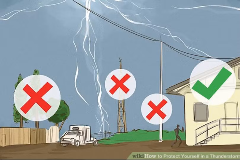 Một số kỹ năng phòng tránh sét đánh