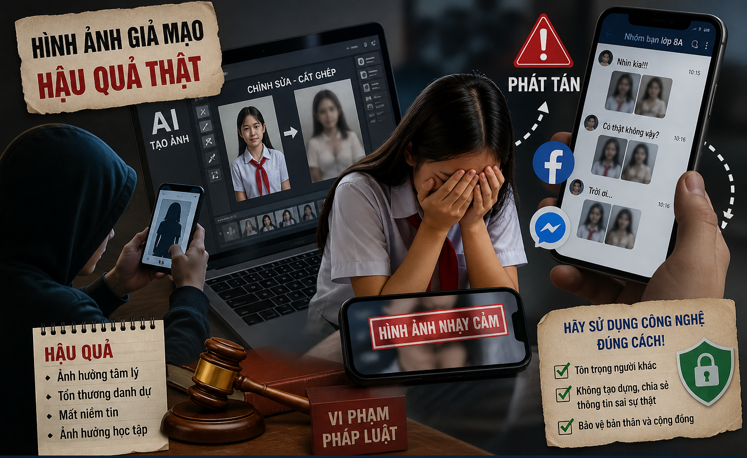 Học sinh lớp 8 dùng AI tạo hình ảnh nhạy cảm để phát tán và hồi chuông cảnh báo