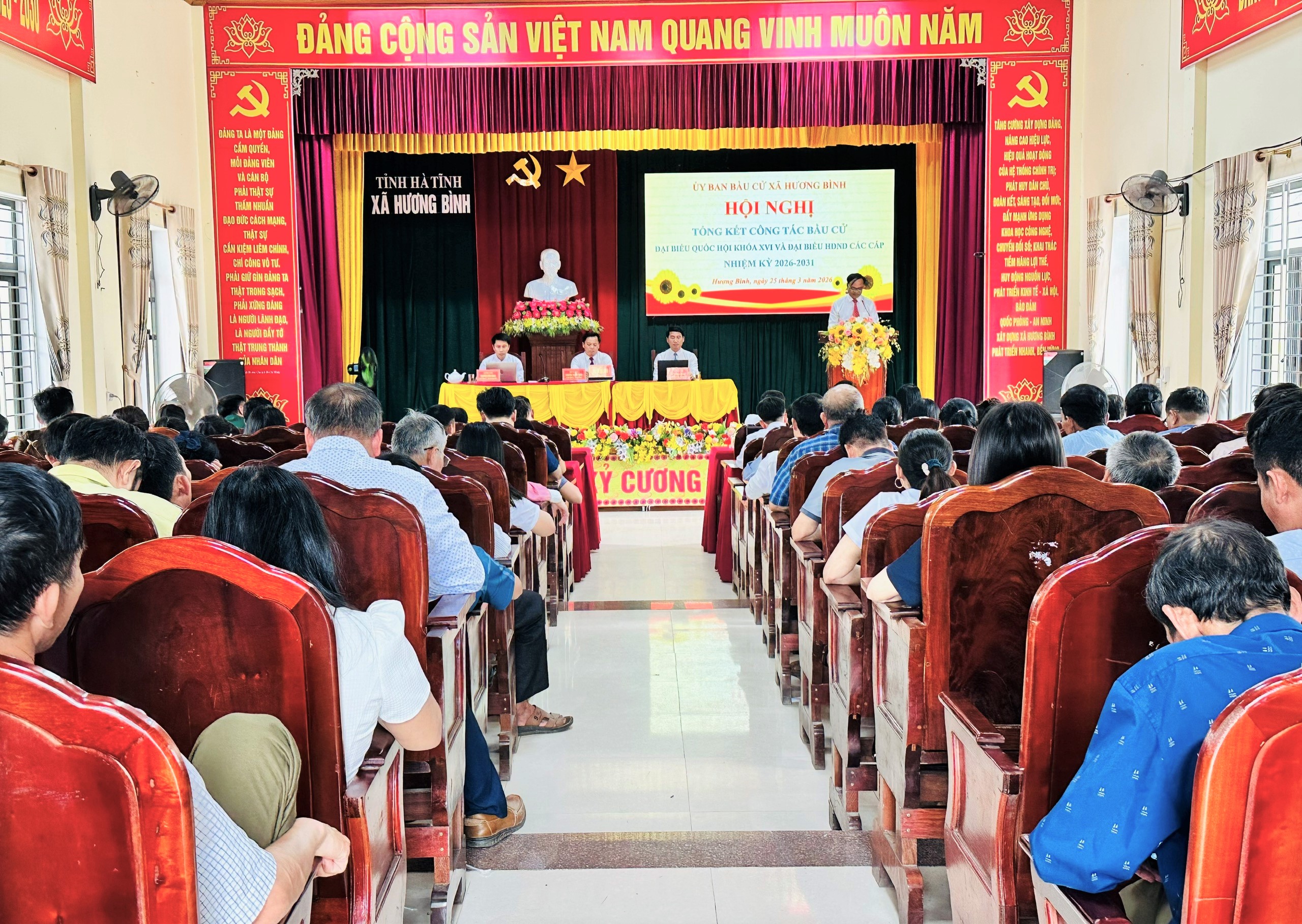 Hương Bình tổng kết công tác bầu cử đại biểu Quốc hội và HĐND các cấp, nhiệm kỳ 2026 – 2031