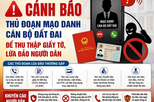 Cảnh báo thủ đoạn mạo danh cán bộ đất đai để thu thập giấy tờ, lừa đảo người dân