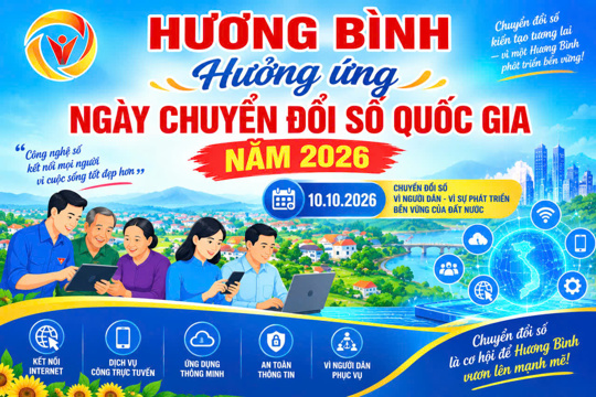 Hương Bình hưởng ứng Ngày Chuyển đổi số quốc gia năm 2026