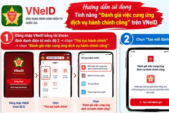Người dân chủ động đánh giá, phản ánh chất lượng dịch vụ hành chính công trên VNeID