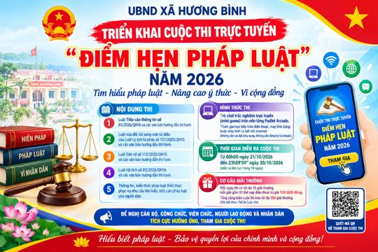 Hương Bình triển khai Cuộc thi trực tuyến “Điểm hẹn pháp luật” năm 2026 