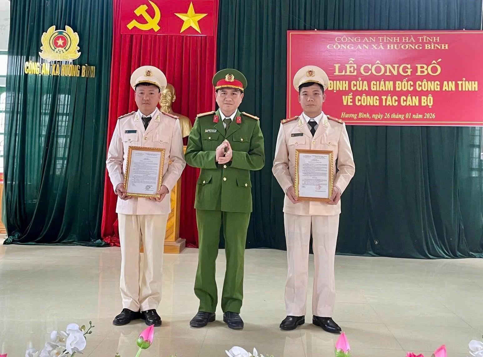Công bố quyết định của Giám đốc Công an tỉnh về công tác cán bộ 